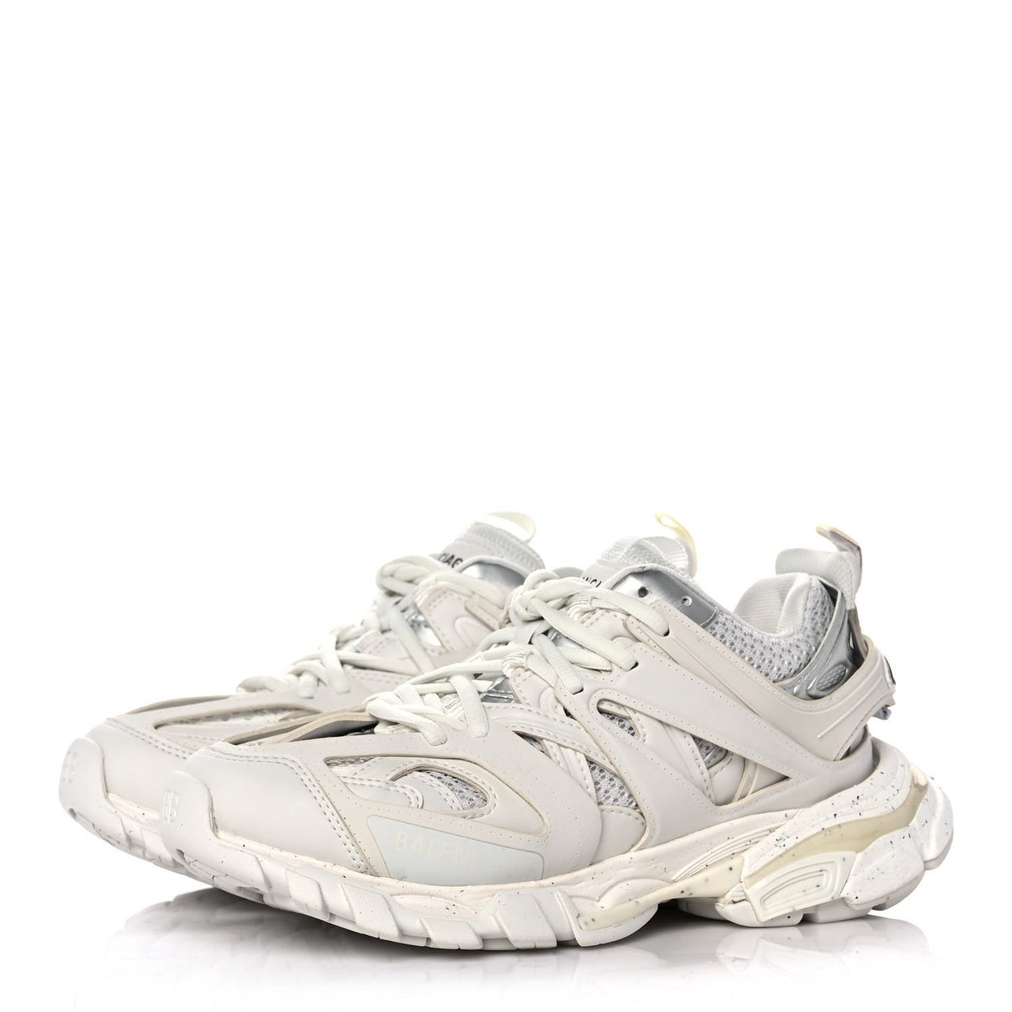 Rubber Mesh Fabric Monocolor Recycled Sole Womens Track Sneakers 36 White