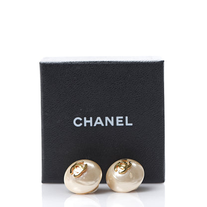 Chanel Pearl CC Clip On Earrings Gold 5 of 5