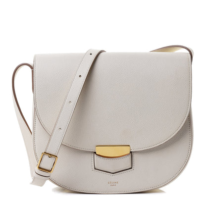 Celine Grained Calfskin Small Trotteur White 1 of 4