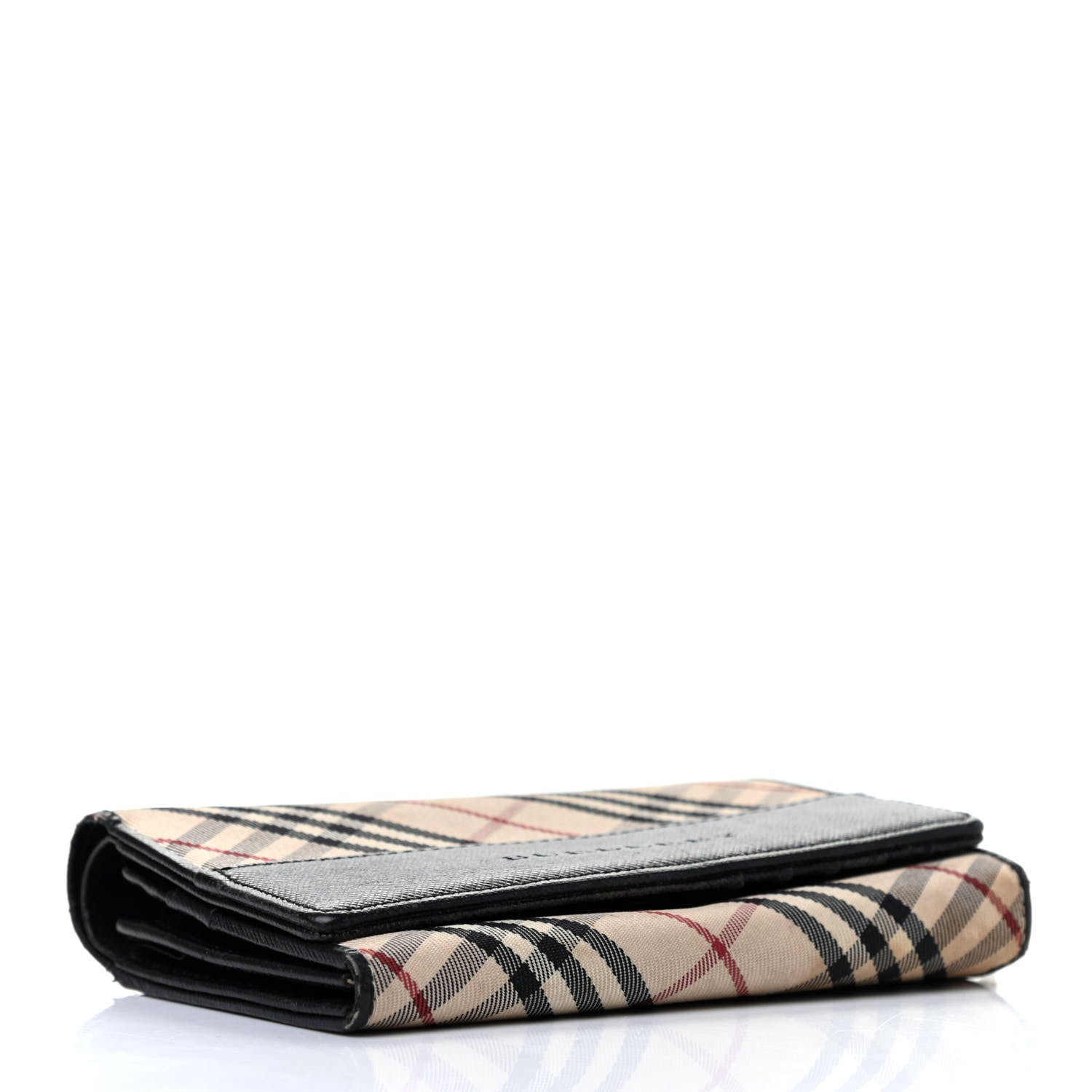 Burberry Calfskin Nova Check Flap Wallet Black 4 of 9