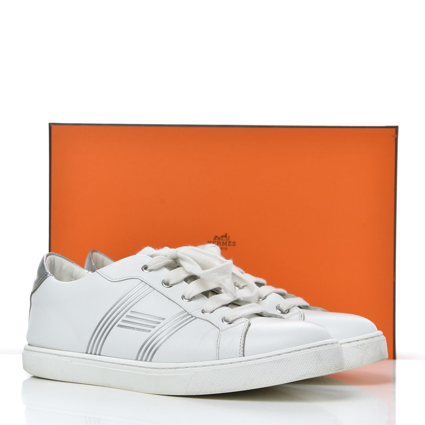 Nappa Womens Avantage Sneakers 39.5 White Argent