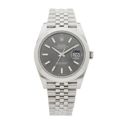 Rolex Stainless Steel 41mm Oyster Perpetual Datejust Watch Slate 126300 1 of 5
