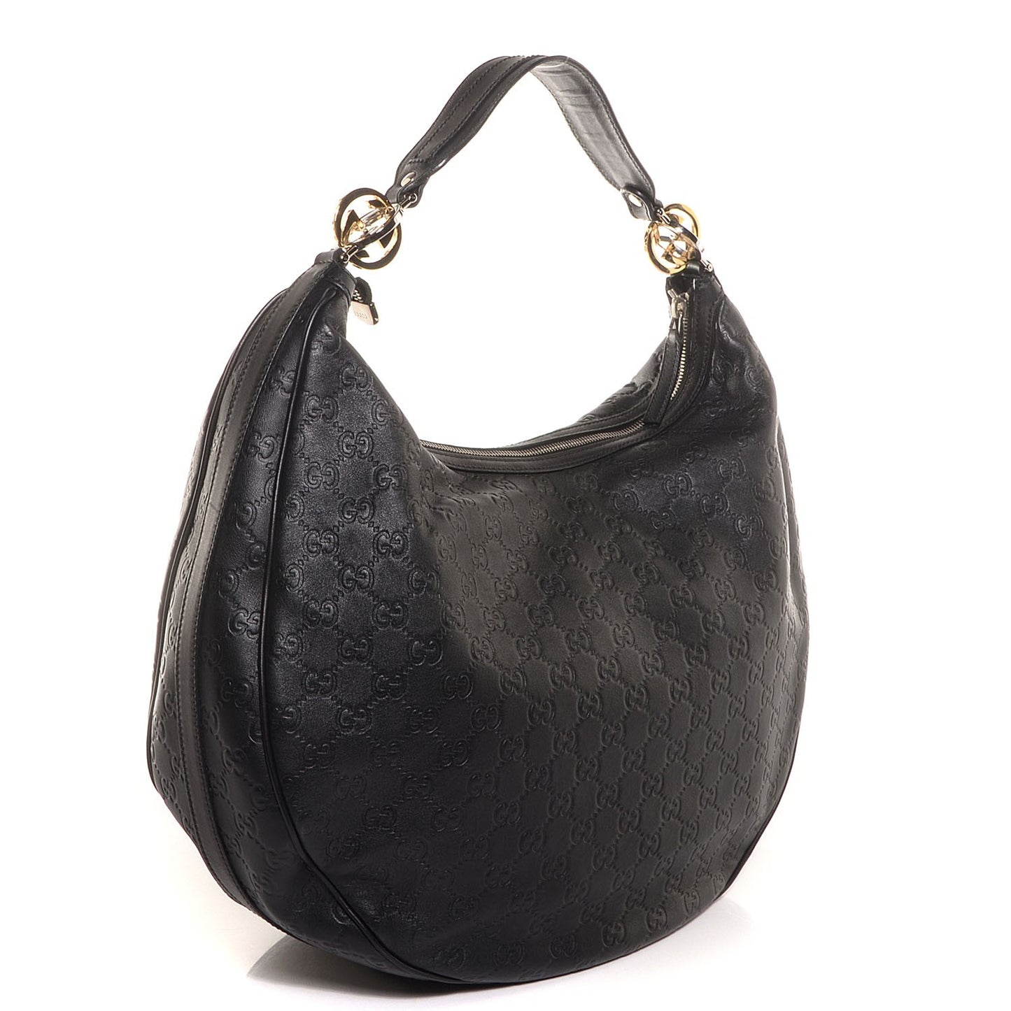 Guccissima GG Large Twins Hobo Black