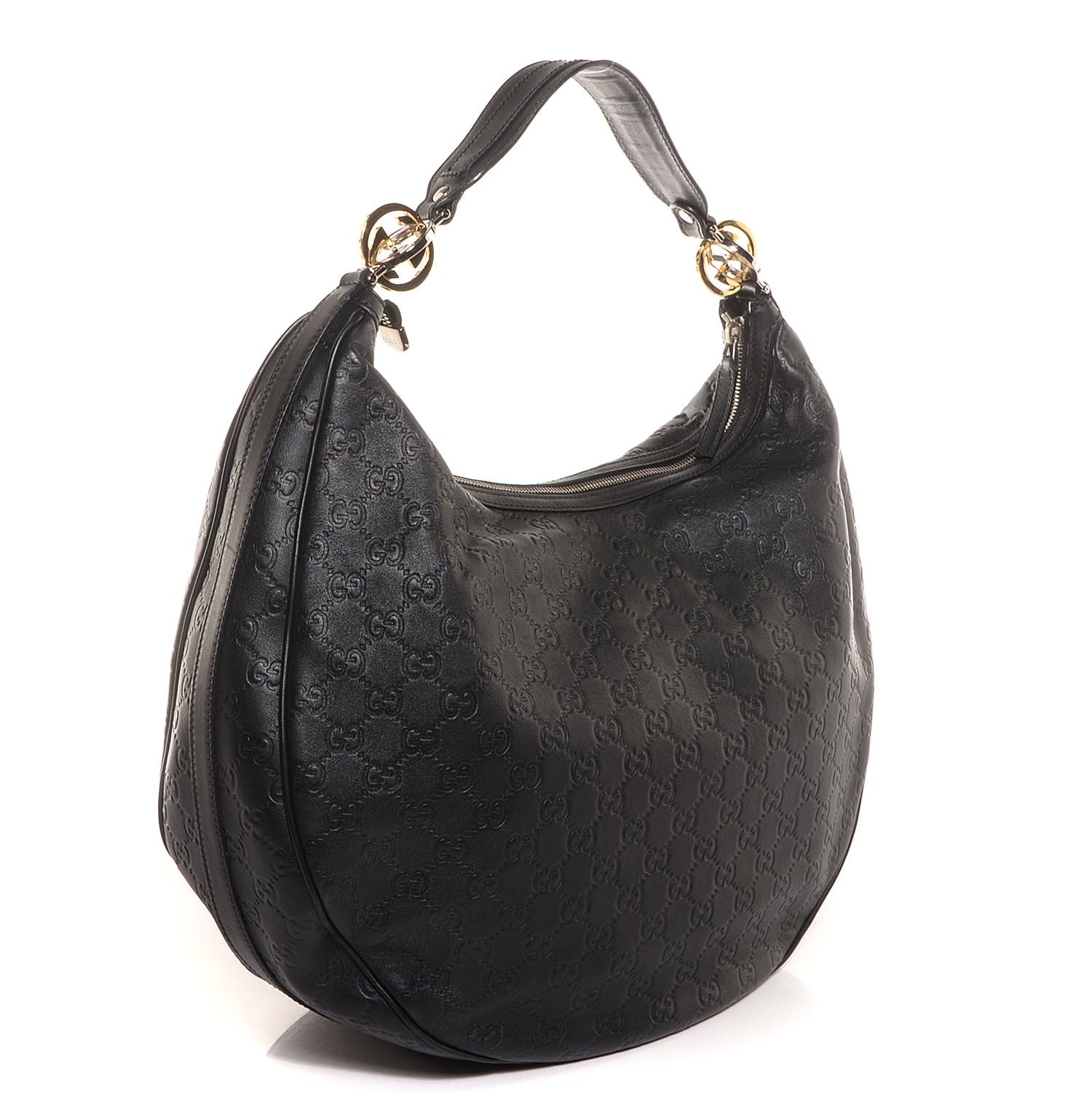 Gucci Guccissima GG Large Twins Hobo Black 3 of 7