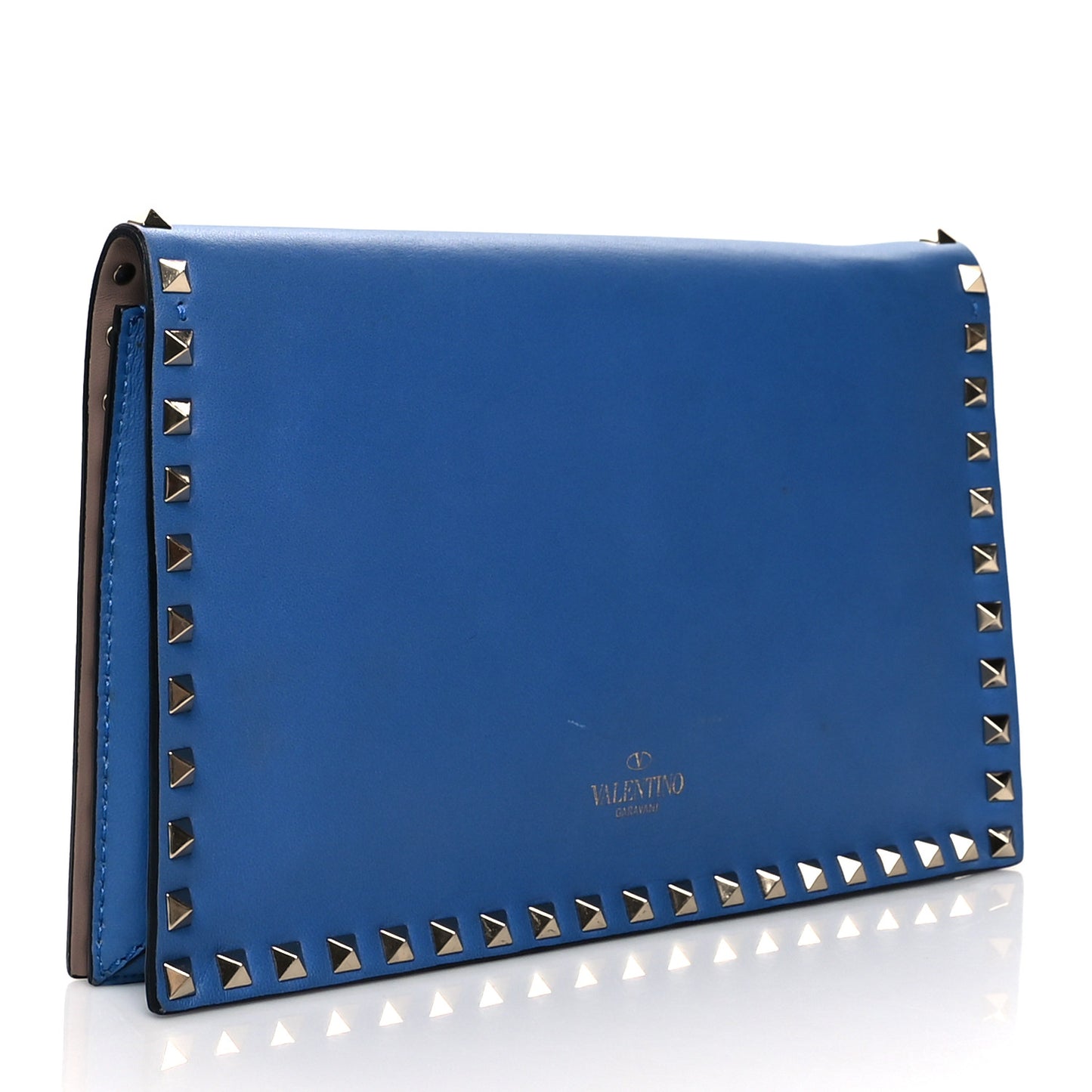 Nappa Rockstud Wristlet Clutch Light Sapphire