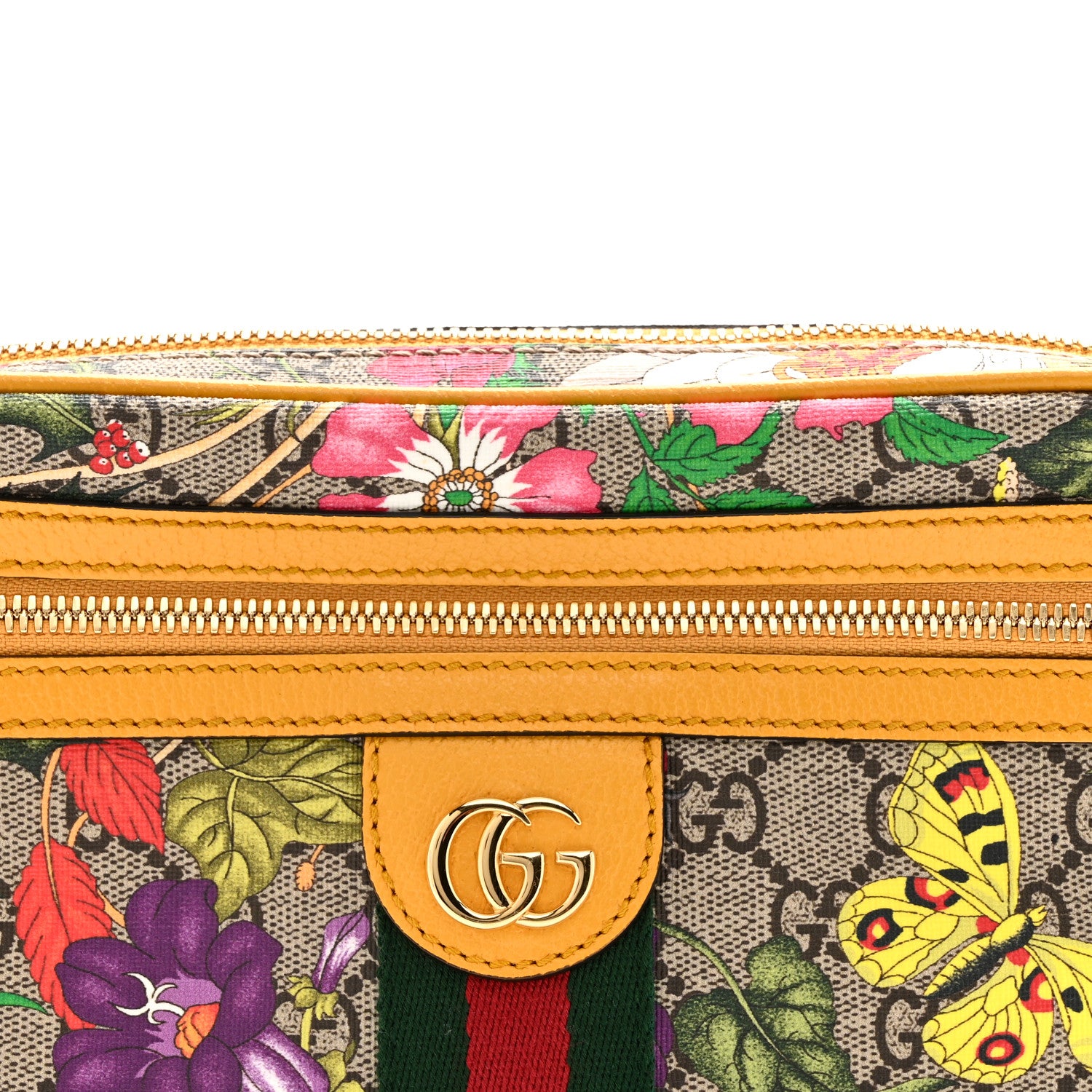 Gucci GG Supreme Monogram Flora Medium Ophidia Belt Bag Beige Multicolor Crop 8 of 10