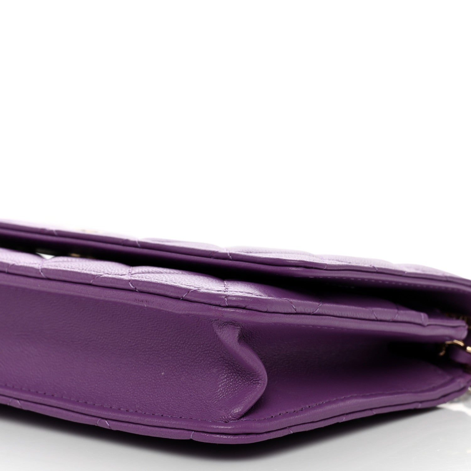 Chanel Lambskin Quilted Wallet On Chain WOC Purple 11 of 15
