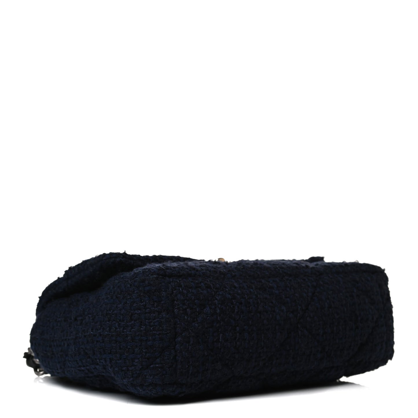 Tweed Quilted Large Chanel 19 Flap Navy Blue