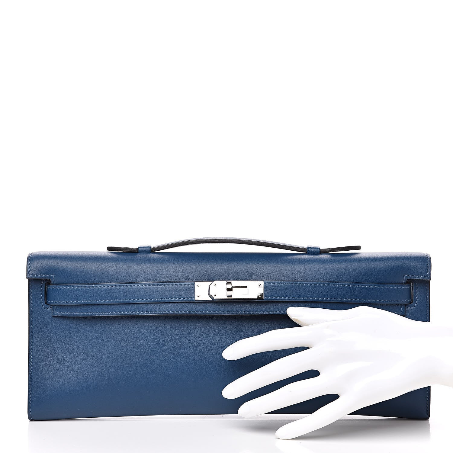 Hermes Swift Kelly Cut Clutch Pochette Deep Bleu 2 of 21