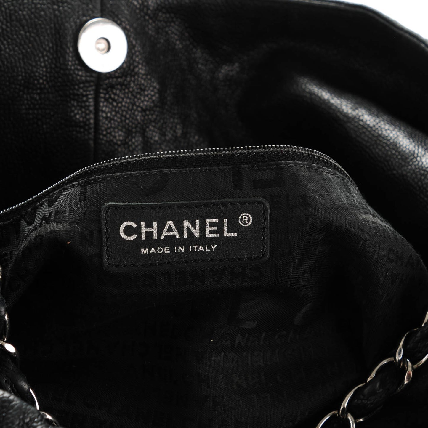 Distressed Caviar XL Coco Cabas Black