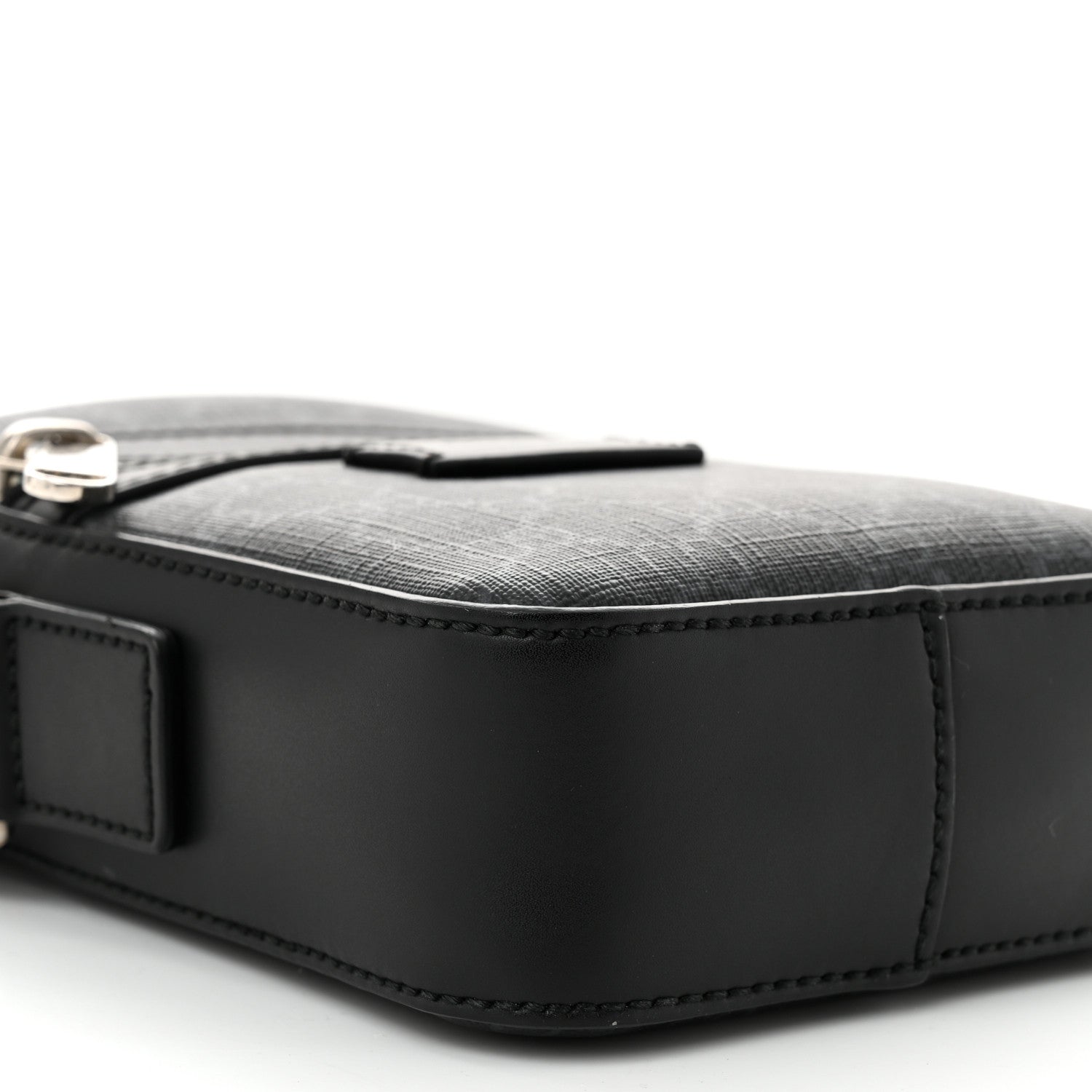 Gucci GG Supreme Monogram Appia Calfskin Web Small Camera Messenger Bag Black Grey 9 of 10