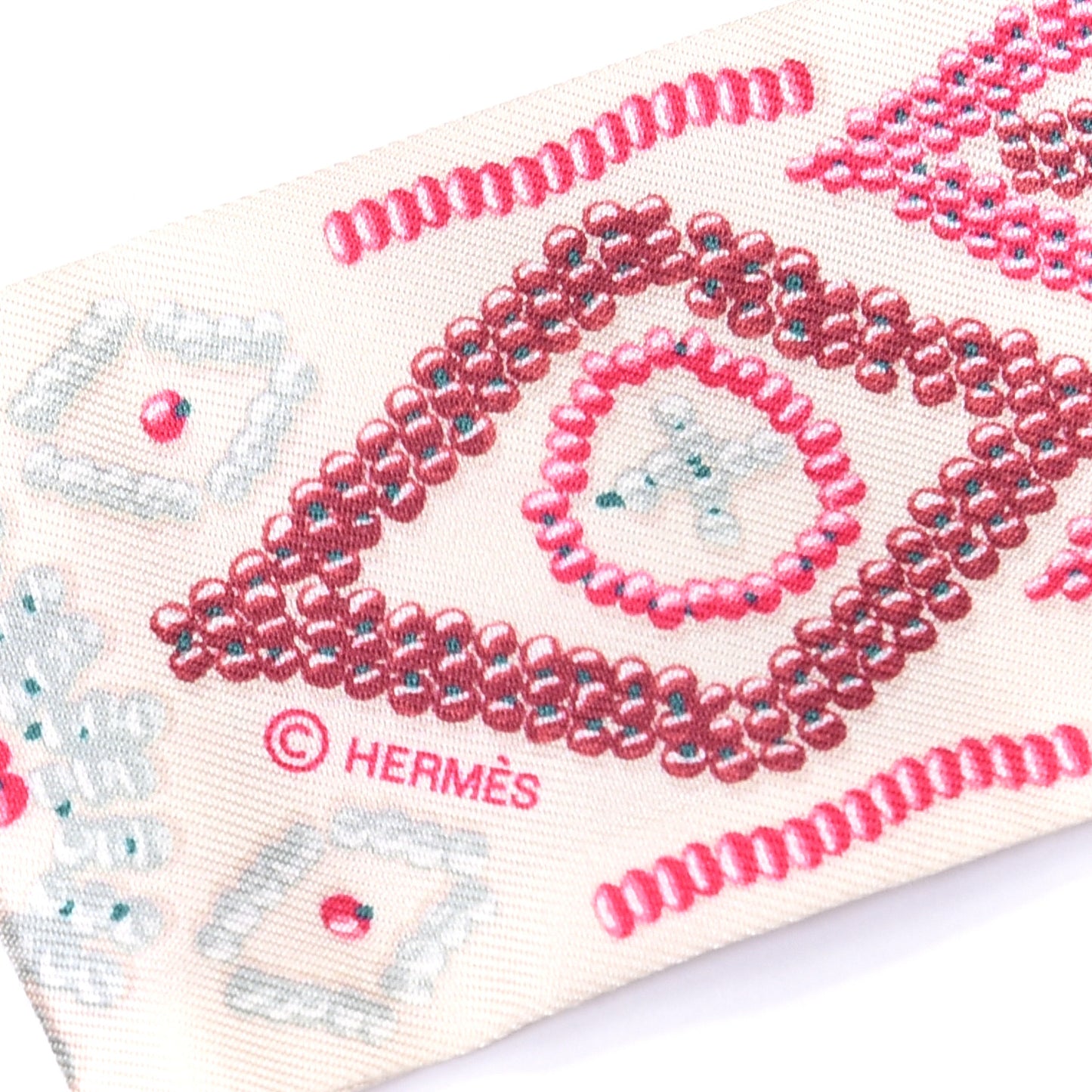 Silk Kelly En Perles Twilly Creme Framboise