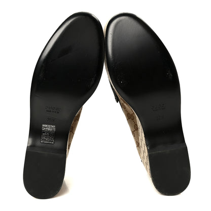 Gucci Canvas GG Monogram Horsebit Calfskin Womens Horsebit Platform Loafers 39.5 Beige Ebony Cocoa 6 of 10