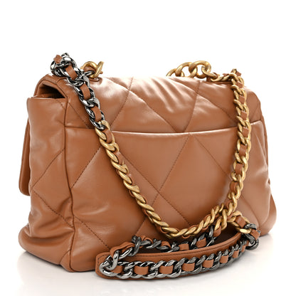 Chanel Lambskin Quilted Large Chanel 19 Flap Brown 3 of 10