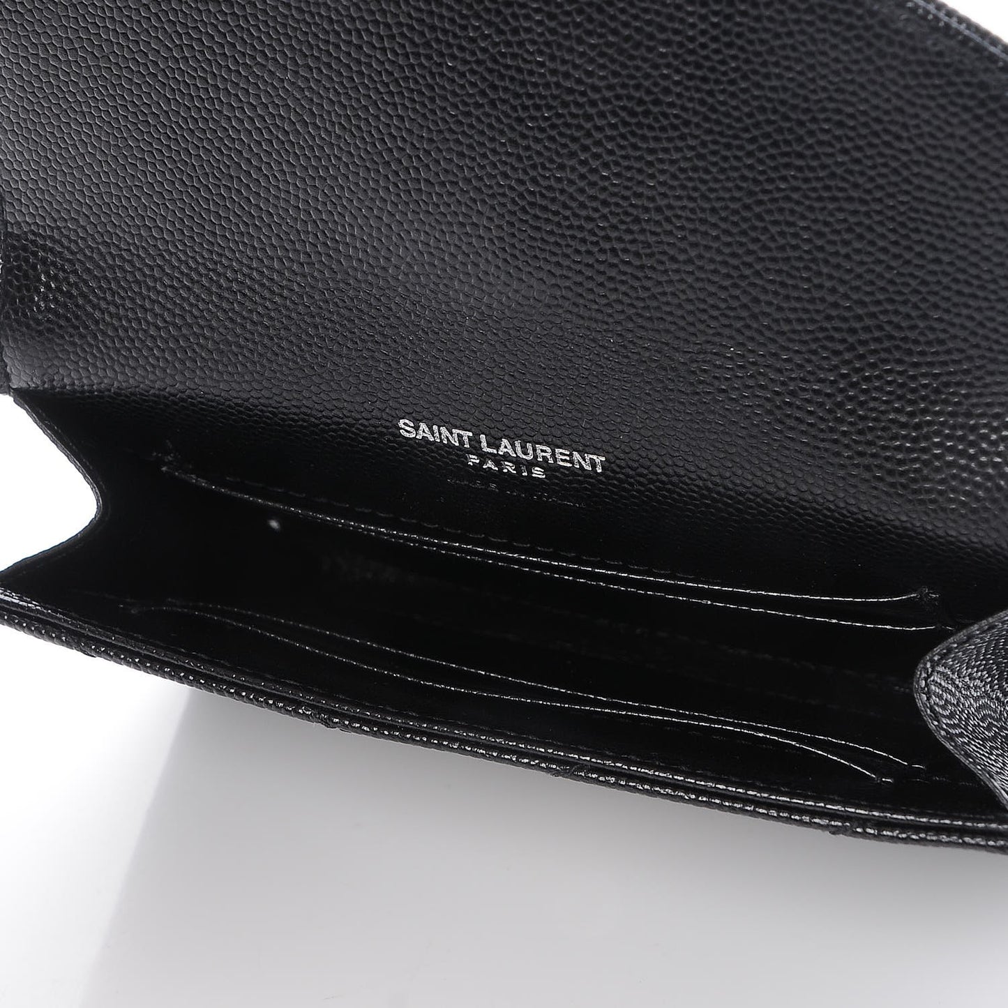 Grain De Poudre Matelasse Chevron Small Monogram Envelope Wallet Black