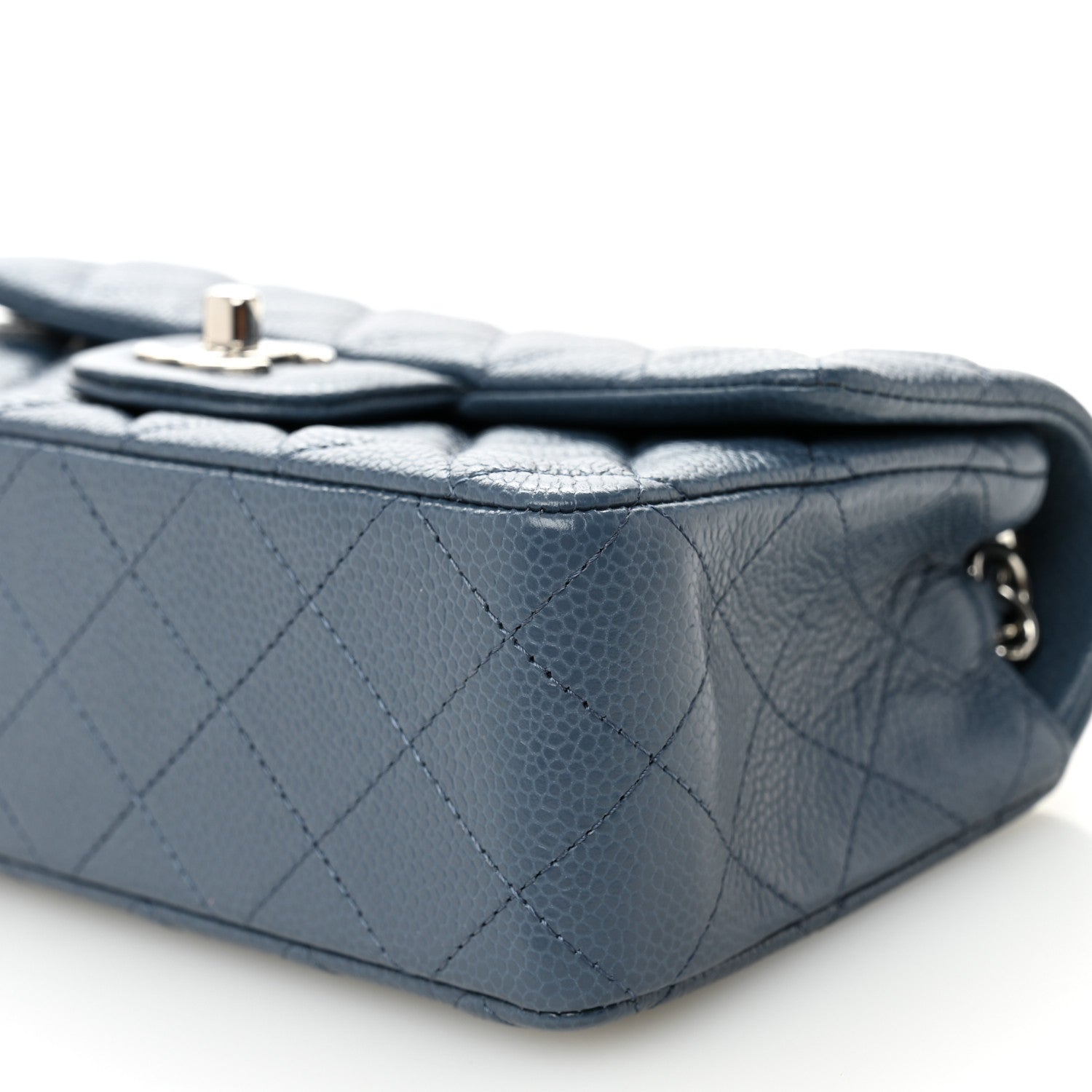 Chanel Caviar Quilted Mini Rectangular Flap Blue 10 of 10