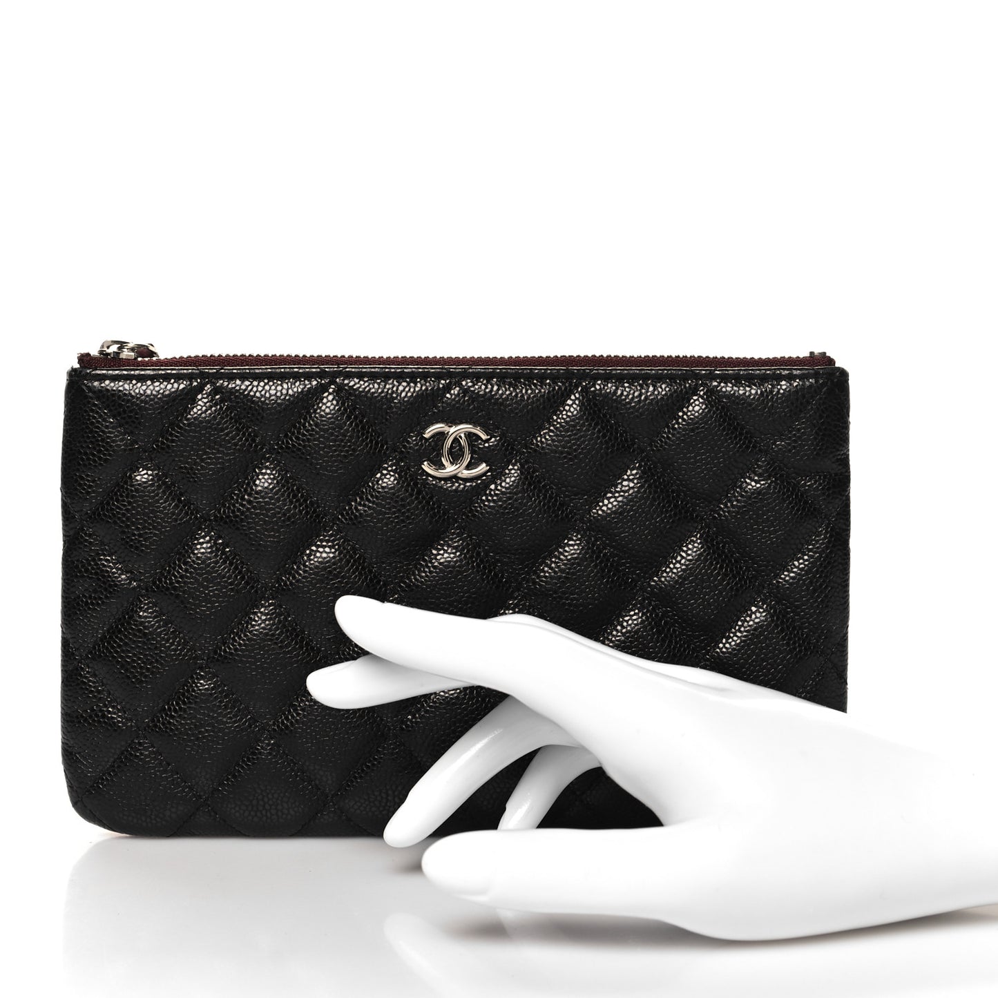 Caviar Quilted Cosmetic Case Black