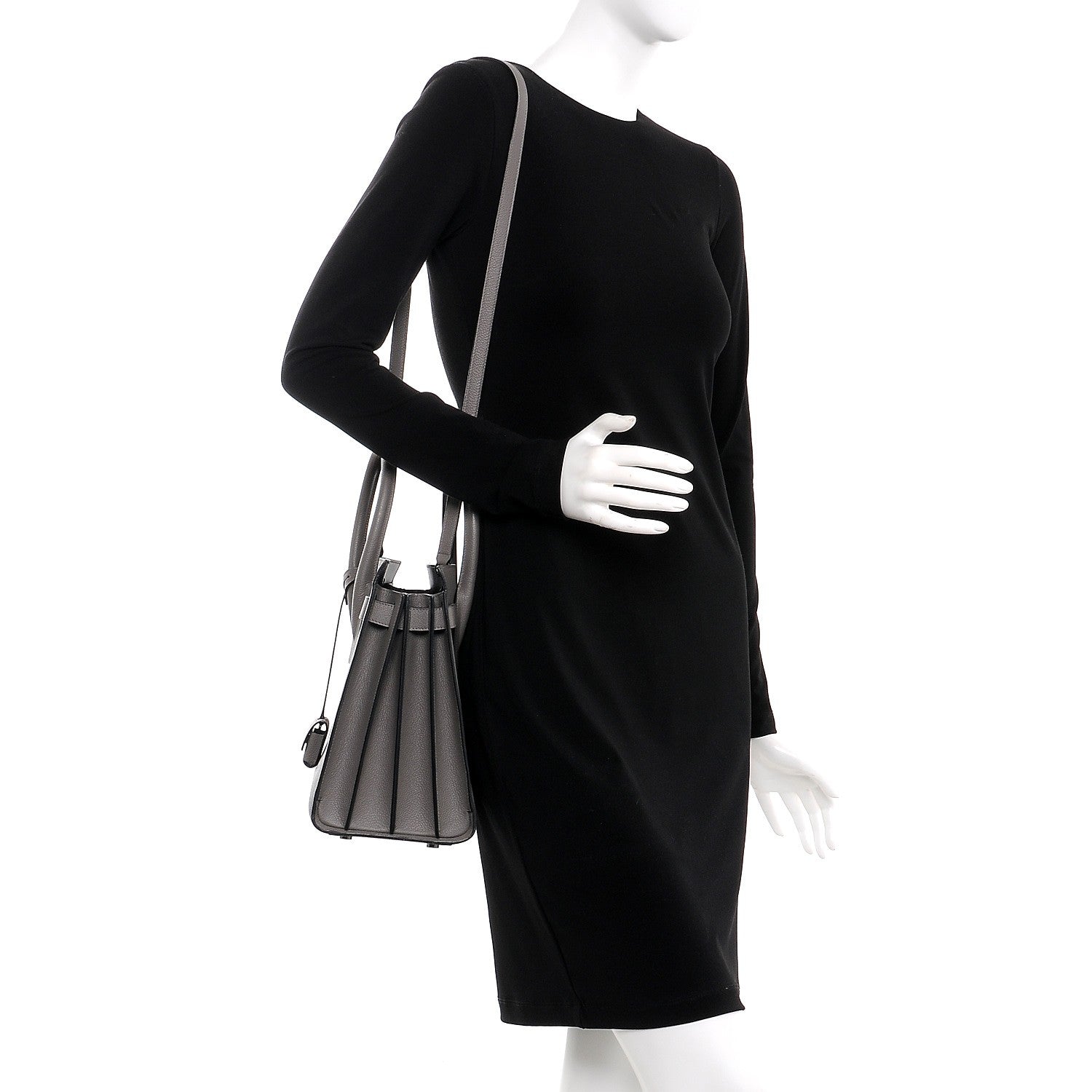 Saint Laurent Grained Calfskin Small Sac De Jour Fog 2 of 12