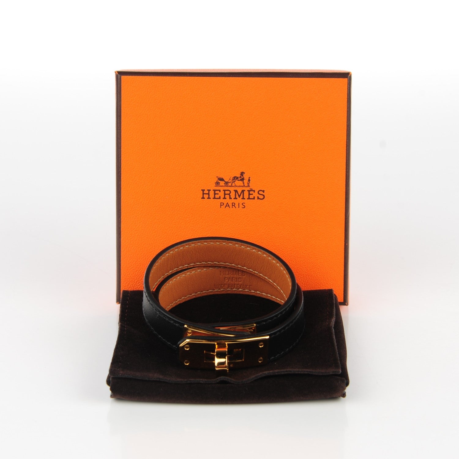 Hermes Chamonix Kelly Double Tour Bracelet S Black 8 of 8