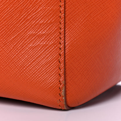 Prada Saffiano Lux Double Handle Shopping Tote Papaya 16 of 18