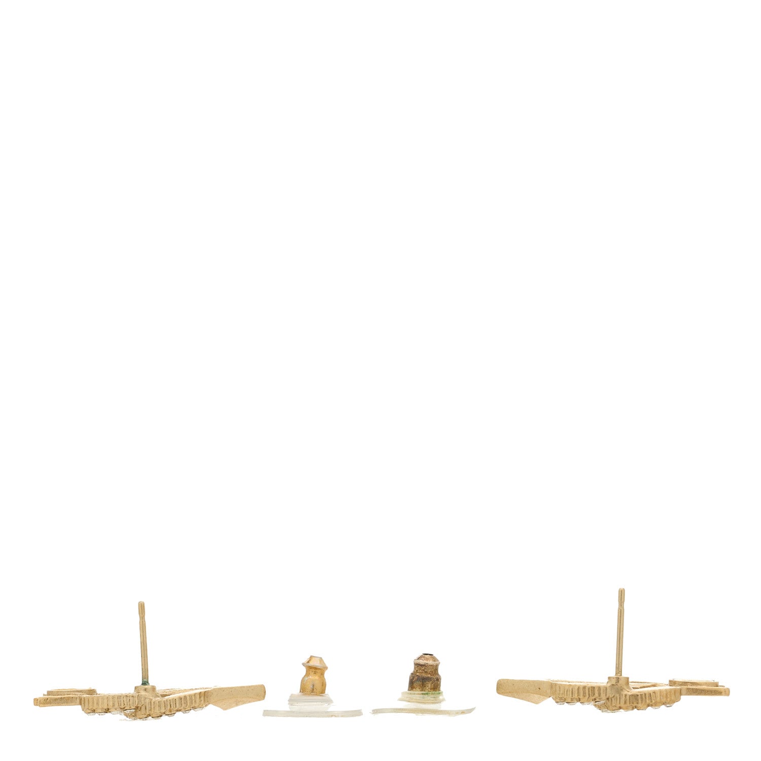 Chanel Metal Crystal CC Arrow Earrings Gold 3 of 4