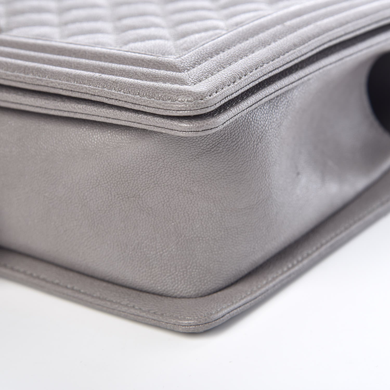 Chanel Caviar Quilted New Medium Boy Flap Grey 9 of 10