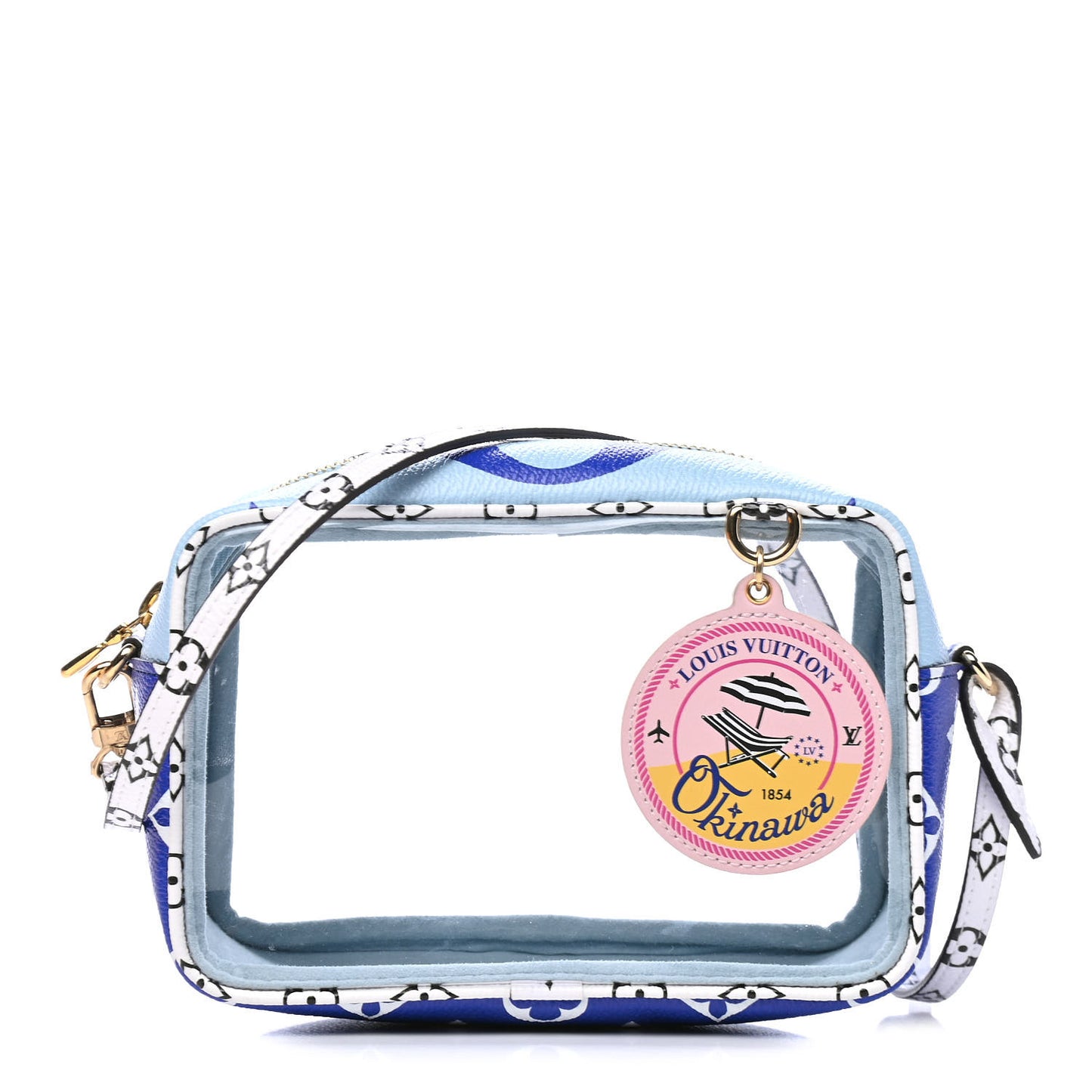 Monogram Giant Okinawa Beach Pouch Blue