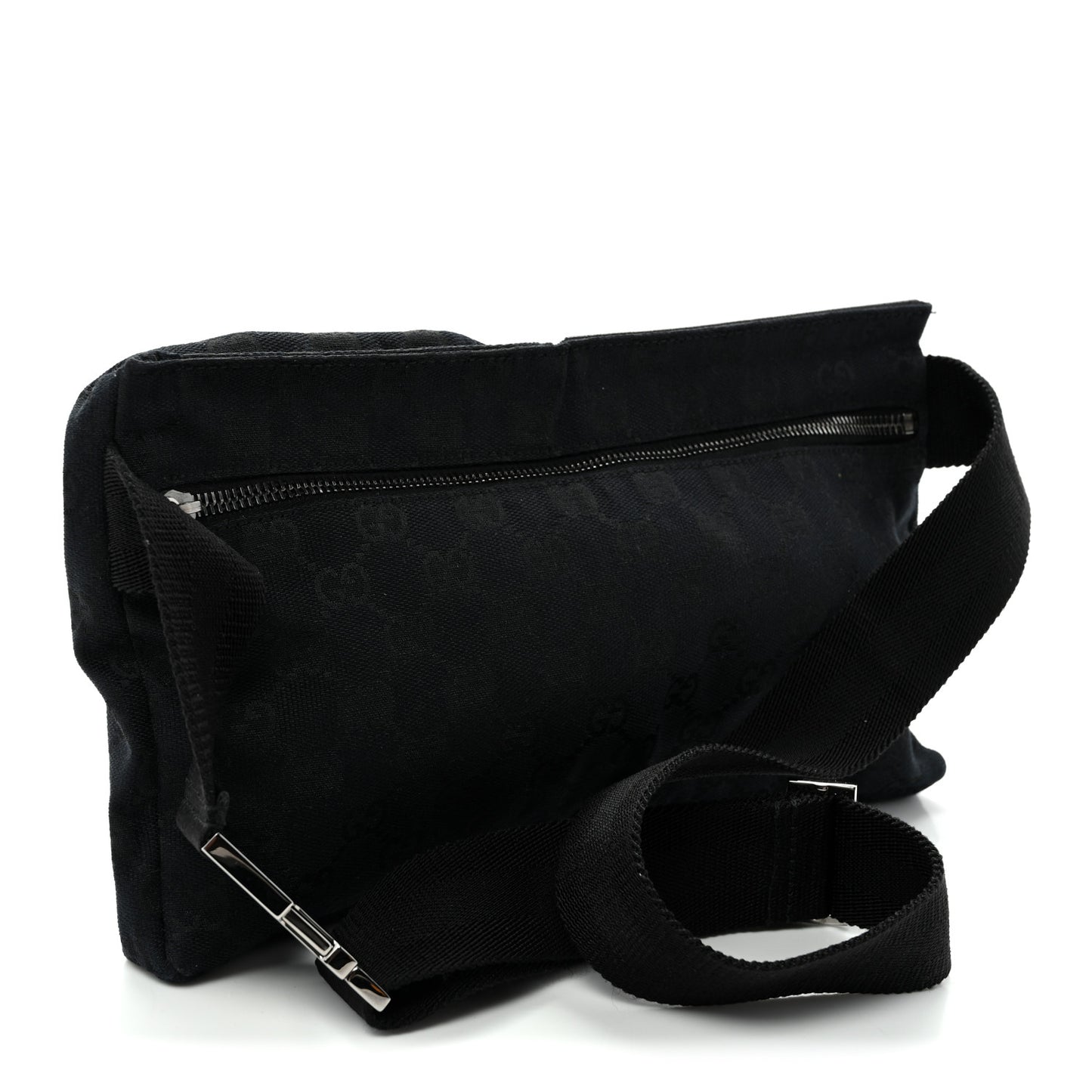 GG Monogram Double Pocket Belt Bag Black