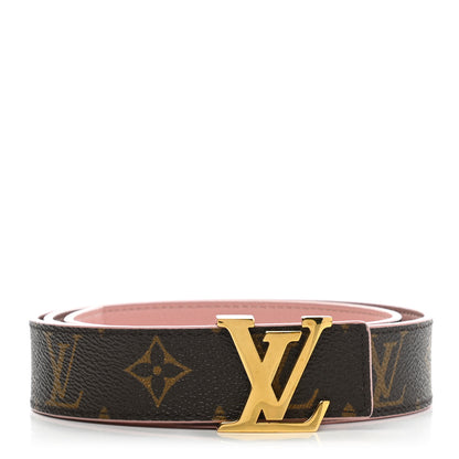 Louis Vuitton Calfskin Monogram 30mm LV Initiales Reversible Belt 85 34 Rose Ballerine 1 of 5