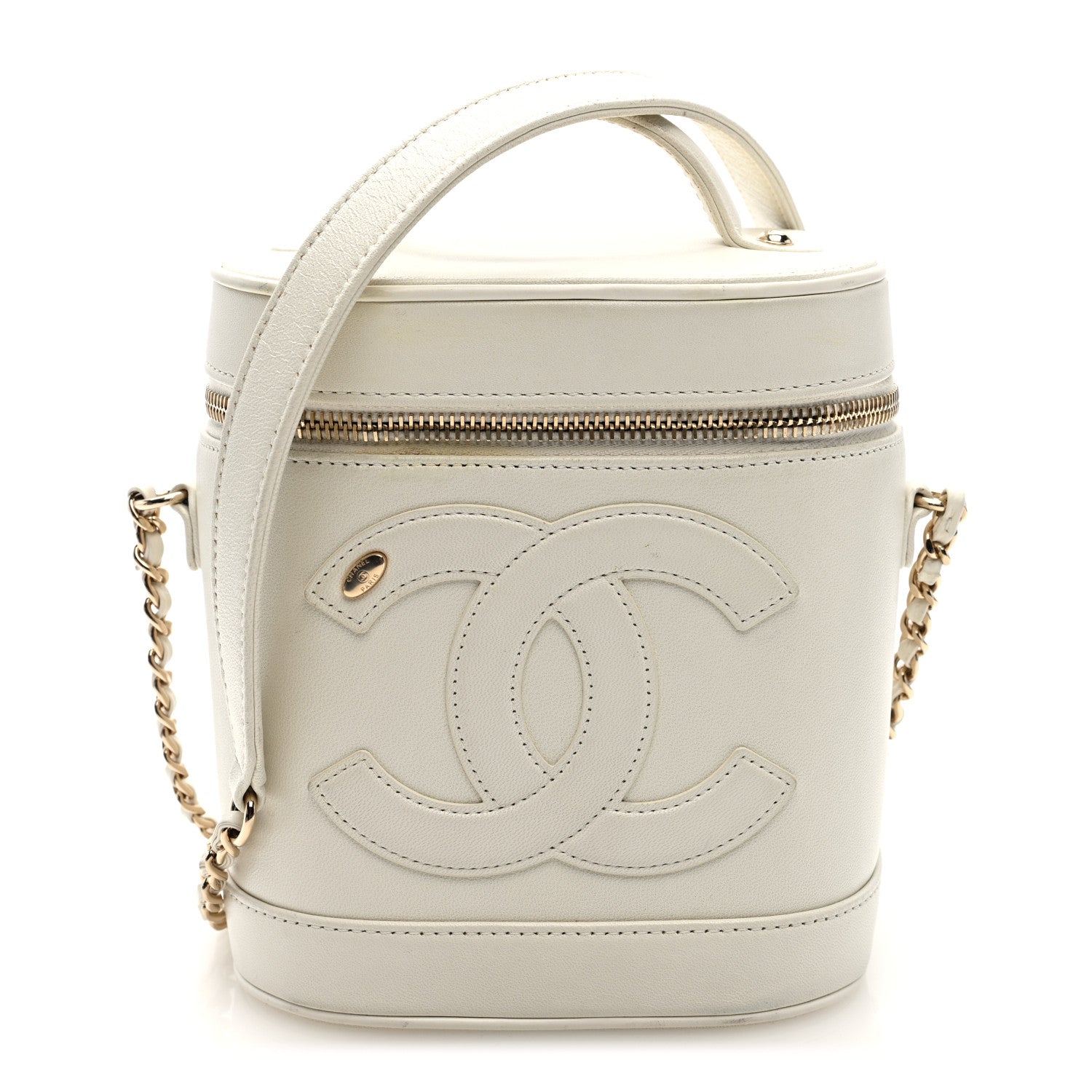 Chanel Lambskin Timeless Vanity Cosmetic Case White 1 of 10