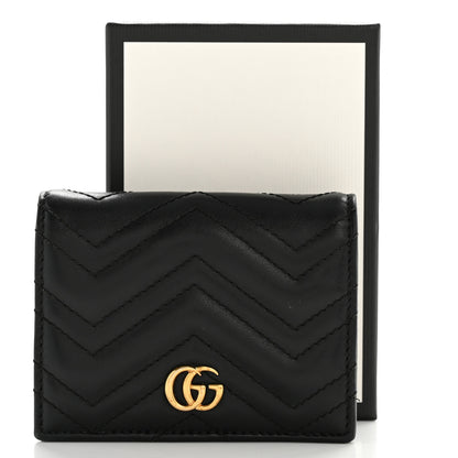 Gucci Calfskin Matelasse GG Marmont Card Case Wallet Black 11 of 11