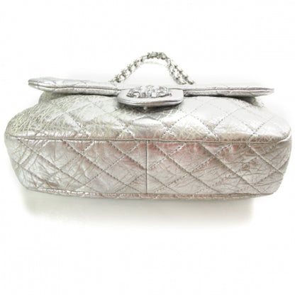 Chanel Calfskin Mirror CC Crackled Flap Silver 4 of 11