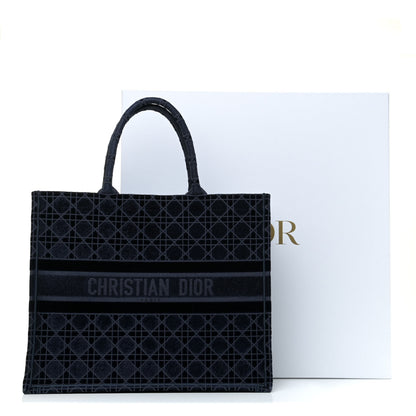 Christian Dior Velvet Cannage Large Book Tote Navy Blue 11 of 11