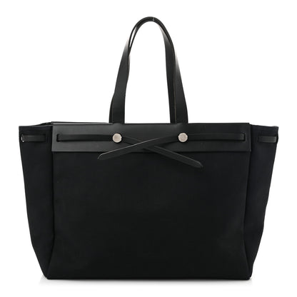 Hermes Toile Vache Hunter Herbag Cabas MM Black 1 of 11