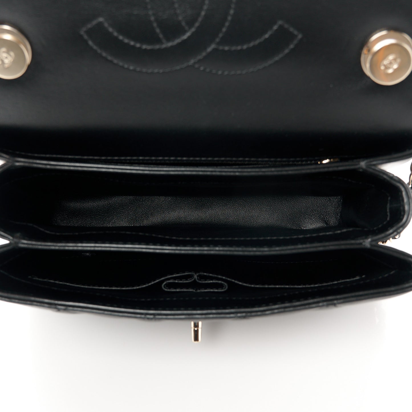 Lambskin Quilted Small Trendy CC Dual Handle Flap Bag Black