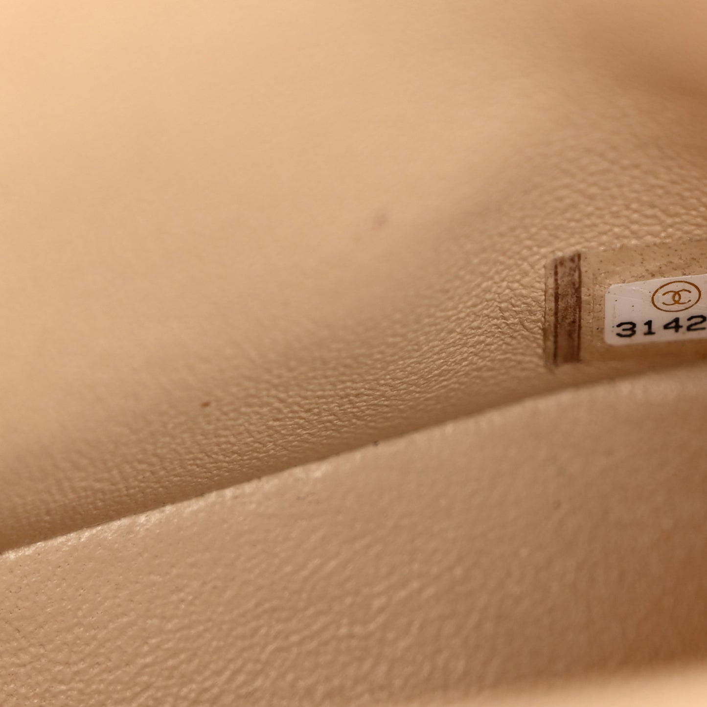 Caviar Quilted Small Double Flap Beige