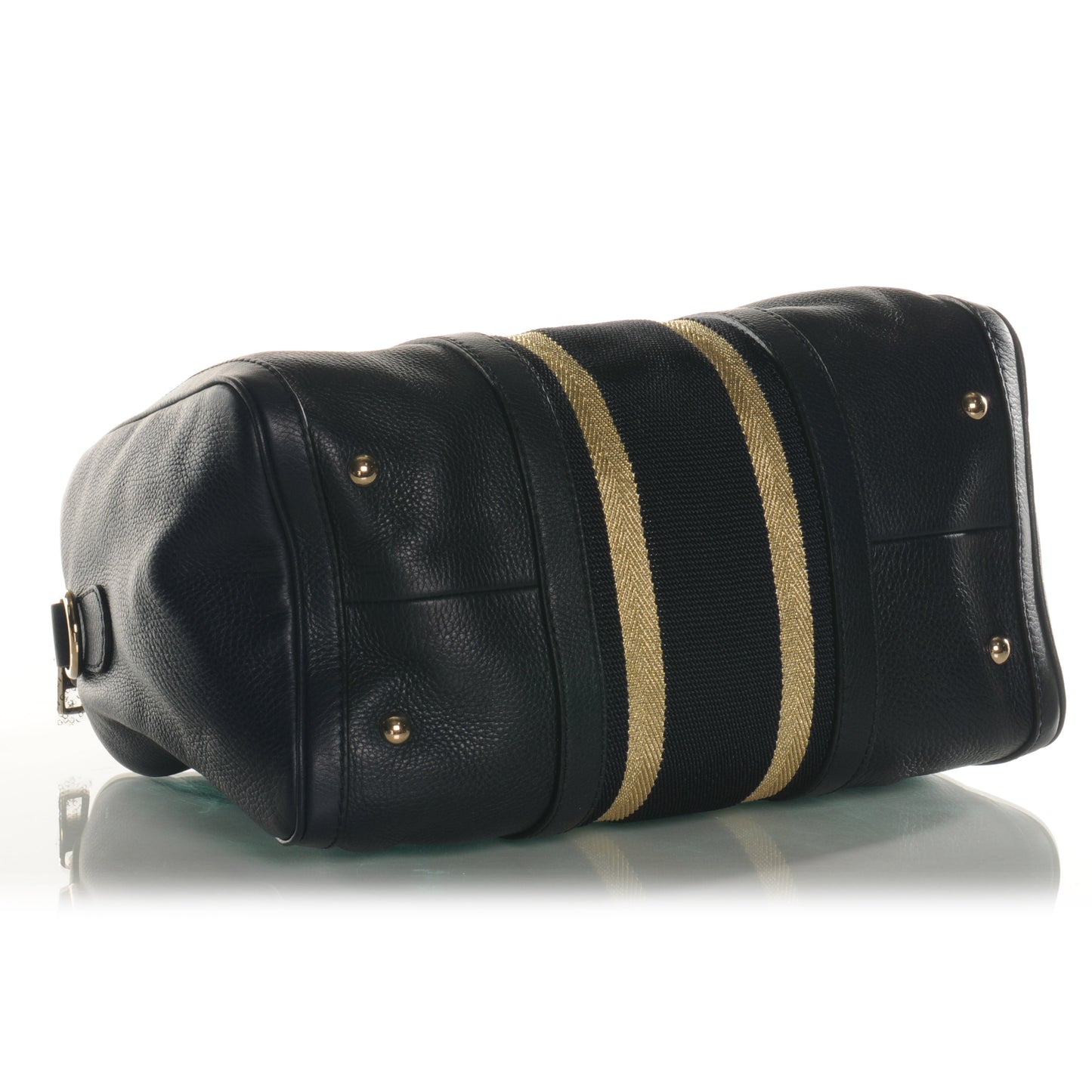 Calfskin Vintage Web Medium Boston Navy