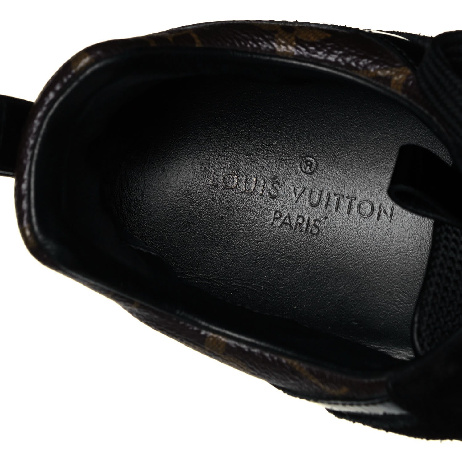 Louis Vuitton Suede Monogram Run Away Sneakers 37 Black 6 of 6