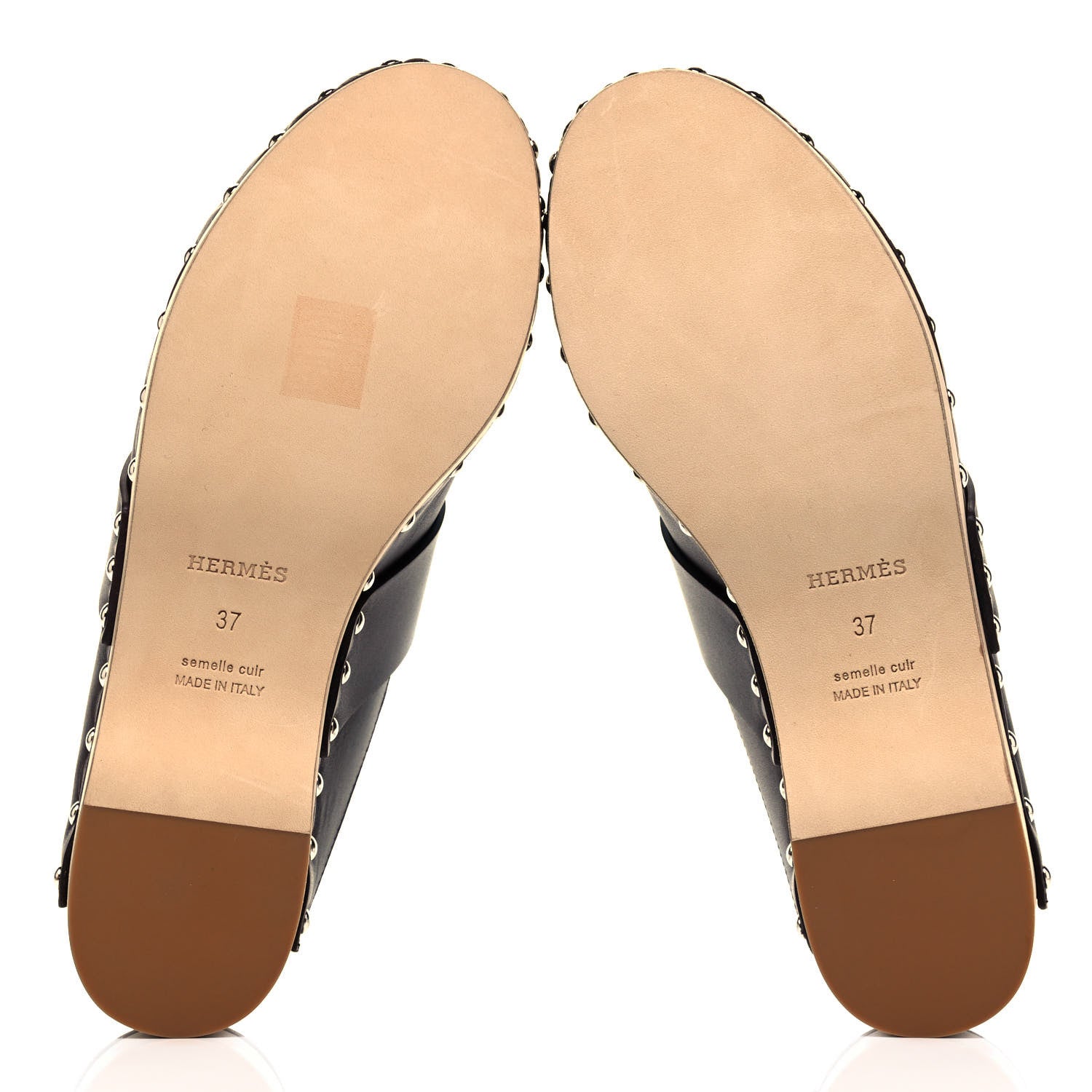 Hermes Calfskin Calya Mules 37 Cafe 5 of 8