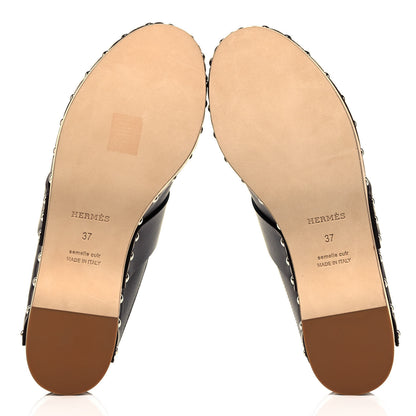 Hermes Calfskin Calya Mules 37 Cafe 5 of 8