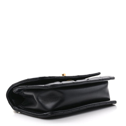 Chanel Shiny Lambskin Flap Clutch With Chain Black 4 of 11