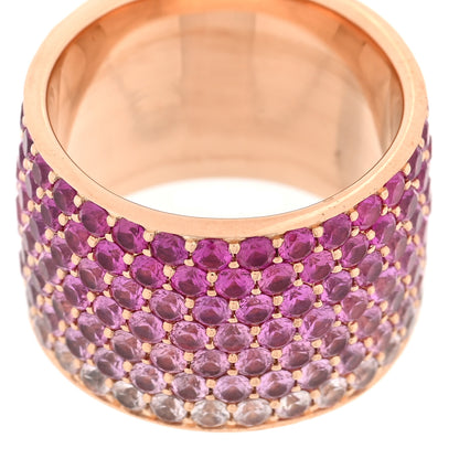 Parker & West by FASHIONPHILE 18K Yellow Gold Pink White Sapphire Flamingo Ombre Cigar Ring 54 7 6 of 9