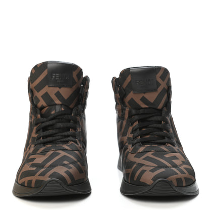 Fendi Nylon FF Reloaded High Top Sneakers 35.5 Tobacco Black 2 of 10