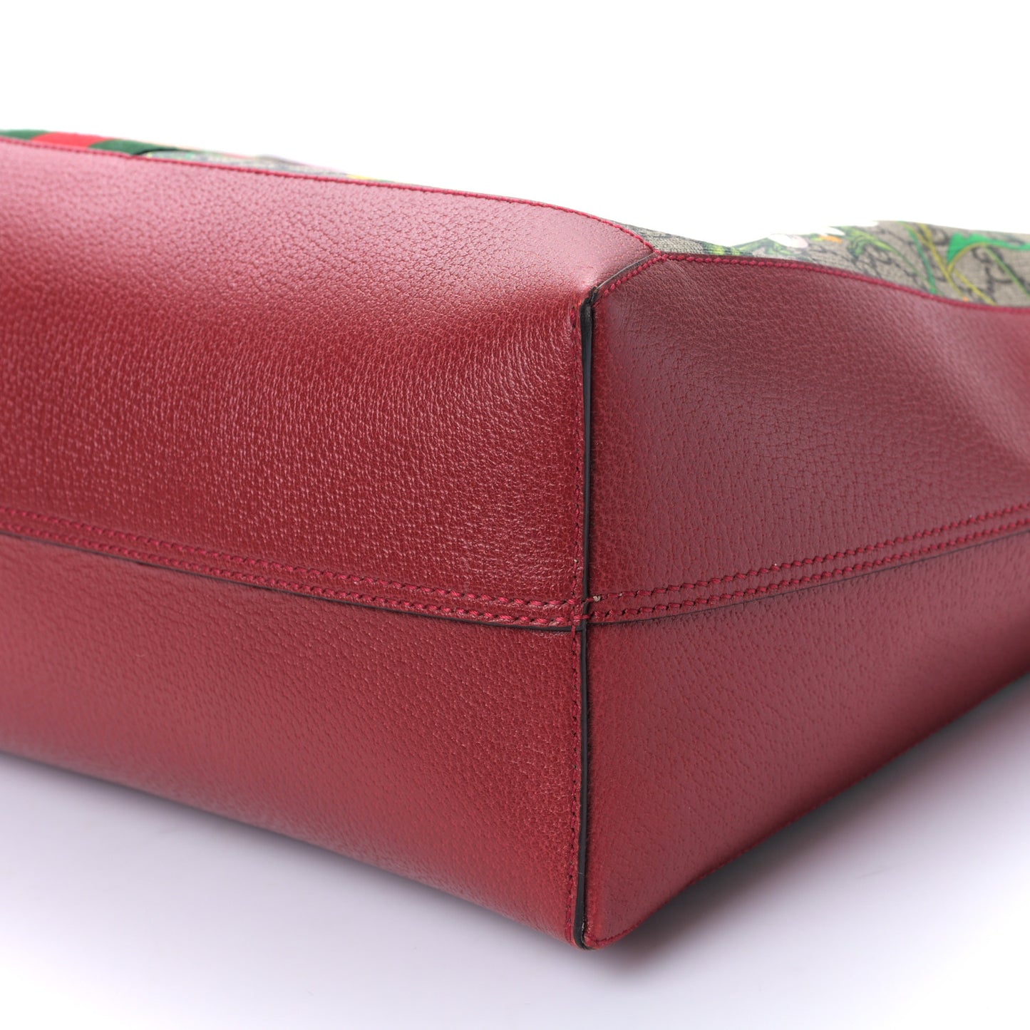 GG Supreme Monogram Flora Web Large Ophidia Tote Red