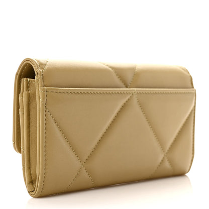Chanel Lambskin Quilted Chanel 19 Flap Wallet Light Green 3 of 7