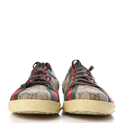 Gucci GG Monogram Web Womens Script Sneakers 38 Brown 2 of 12
