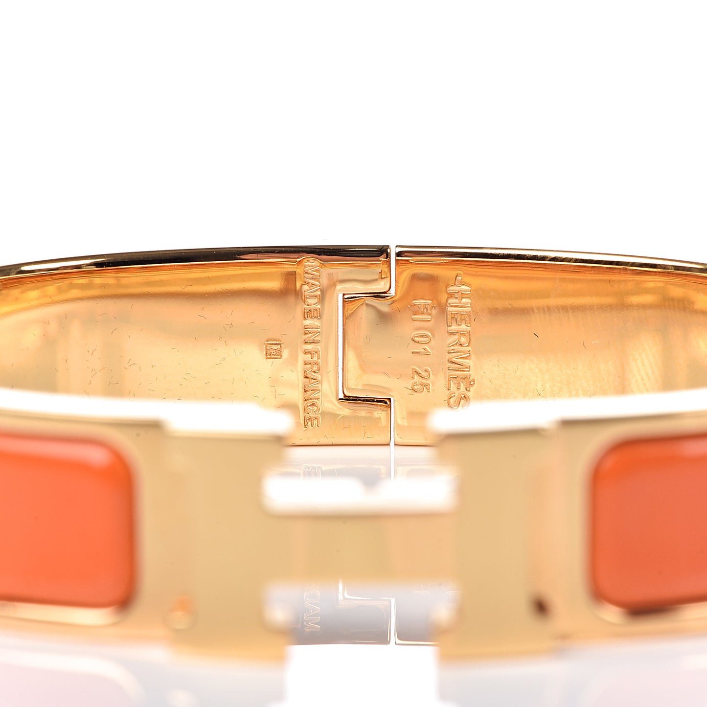 Enamel Narrow Clic Clac H Bracelet PM Orange