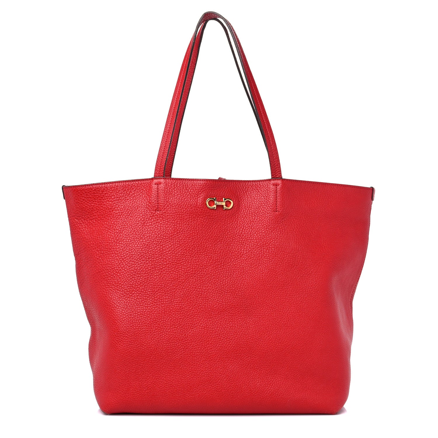 Salvatore Ferragamo Calfskin Gina Tote Red 1 of 14