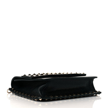 Valentino Garavani Pebbled Calfskin Rockstud Side Slip Crossbody Black 4 of 9
