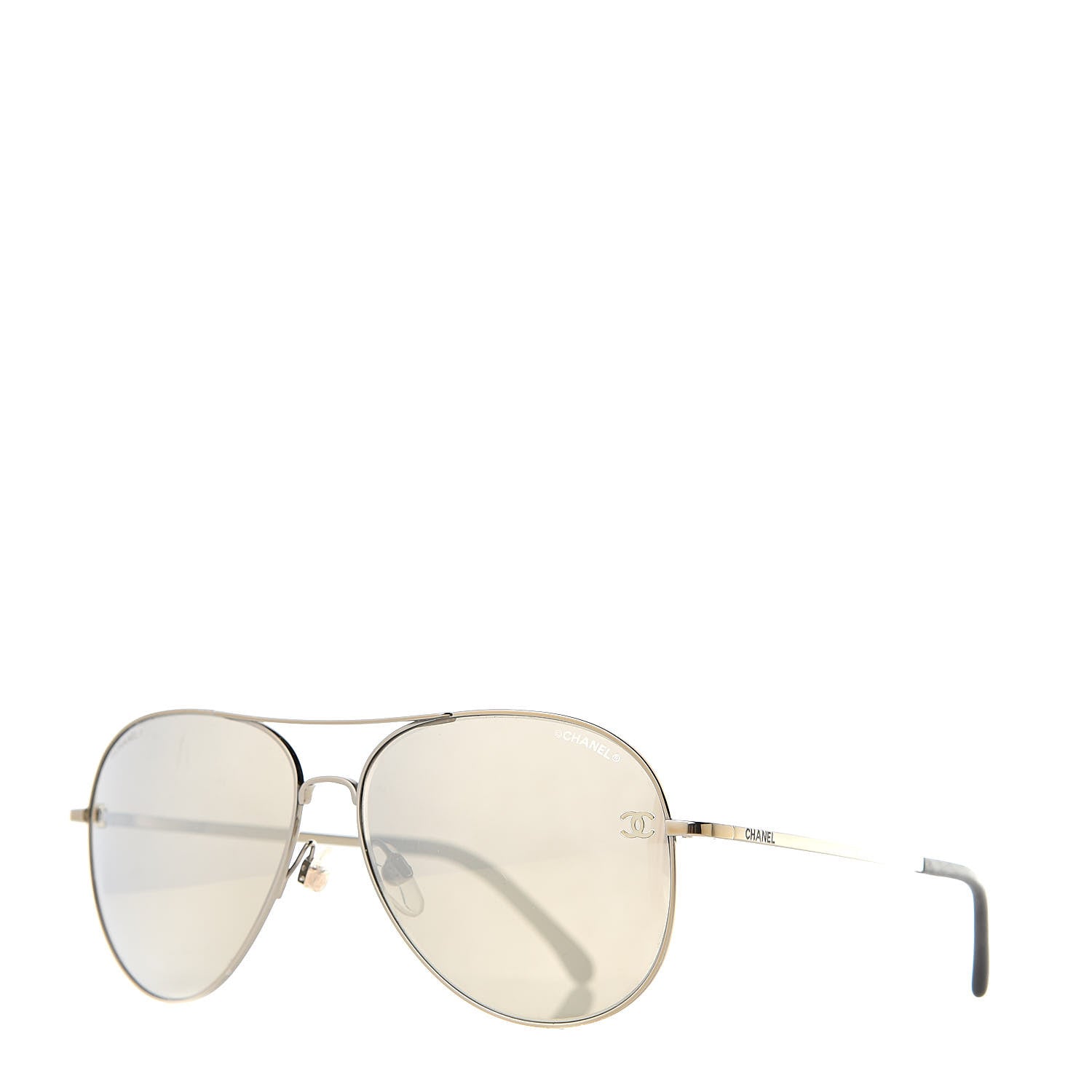 Chanel Metal Aviator CC Sunglasses 4189-T-Q Gold 1 of 8